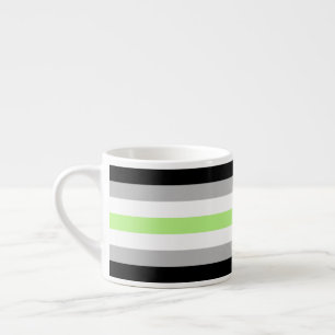 Taza De Espresso Bandera de Orgullo Agender – Identidad Agender LGB