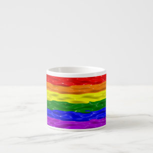 Taza De Espresso Bandera de orgullo de SlipperyJoe's brillo líquido
