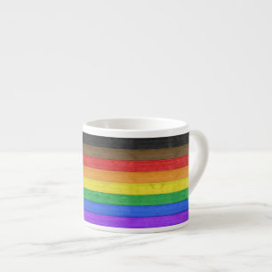 Taza De Espresso Bandera de orgullo gay inclusivo de SlipperyJoe's 
