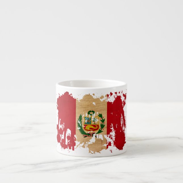 Taza De Espresso Bandera de Perú (Frente)
