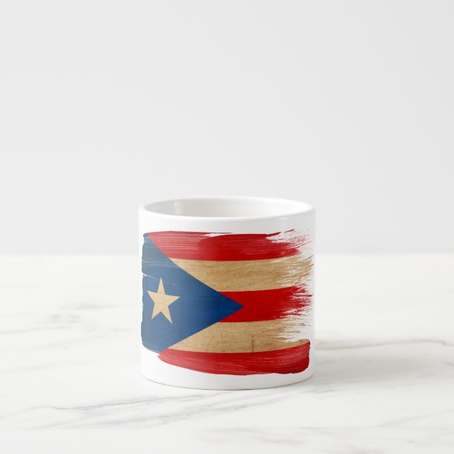 Taza De Espresso Bandera de Puerto Rico (Frente)