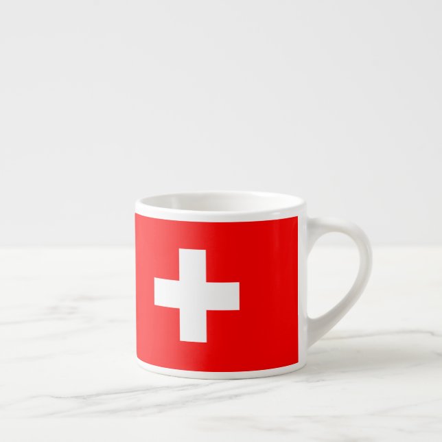 Taza De Espresso Bandera de Suiza Patriótico de la Cruz Roja Blanca (Derecha)