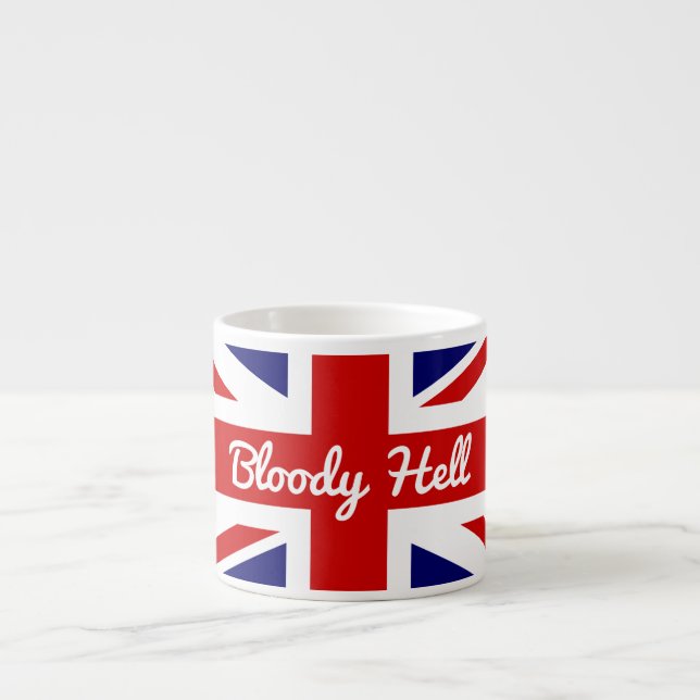 Taza De Espresso Bandera de Union Jack con curiosa cita (Frente)