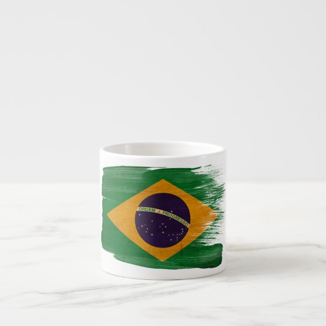 Taza De Espresso Bandera del Brasil (Frente)