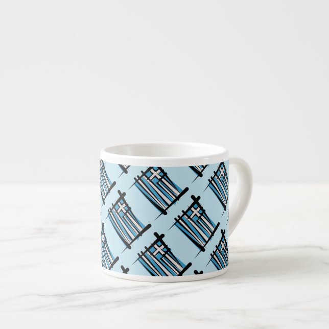 Taza De Espresso Bandera del cepillo de Grecia (Derecha)