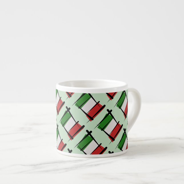 Taza De Espresso Bandera del cepillo de Italia (Derecha)