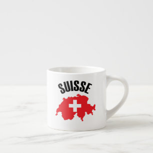 Taza De Espresso Bandera del mapa de Suiza de Suisse