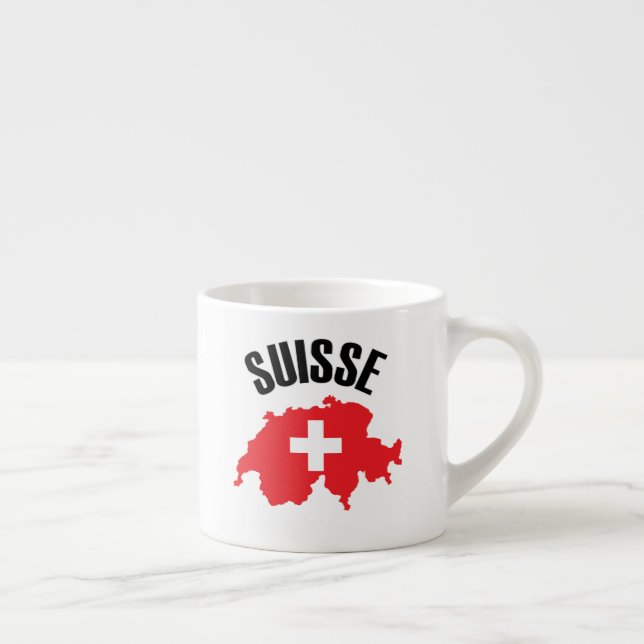 Taza De Espresso Bandera del mapa de Suiza de Suisse (Derecha)