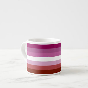 Taza De Espresso bandera del orgullo lésbico femenino de SlipperyJo