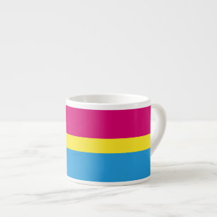 Taza De Espresso bandera del orgullo pansexual SlipperyJoe rosa ámb