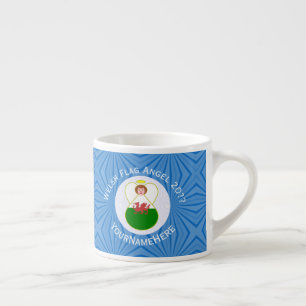 Taza De Espresso Bandera galesa de Hanukkah del ángel