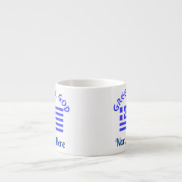 Taza De Espresso Bandera Griega Dios Griego Personalizada 