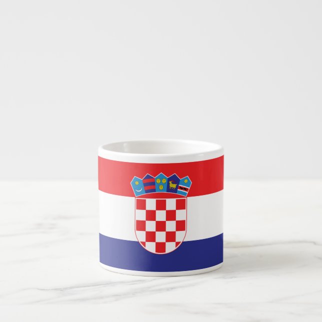 Taza De Espresso Bandera llana de Croacia (Frente)