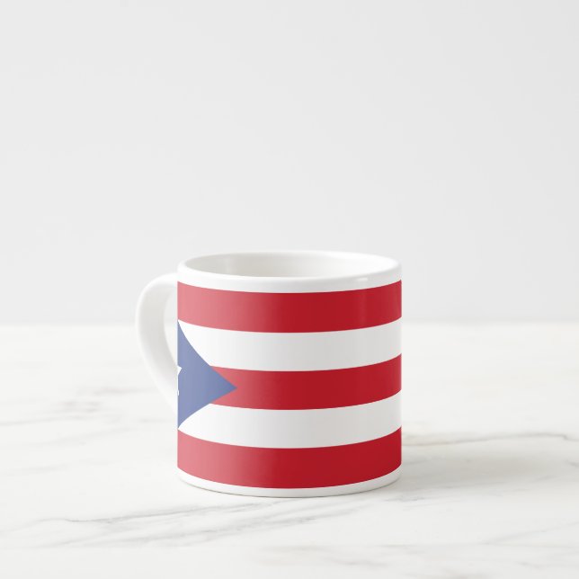 Taza De Espresso Bandera llana de Puerto Rico (Izquierda)