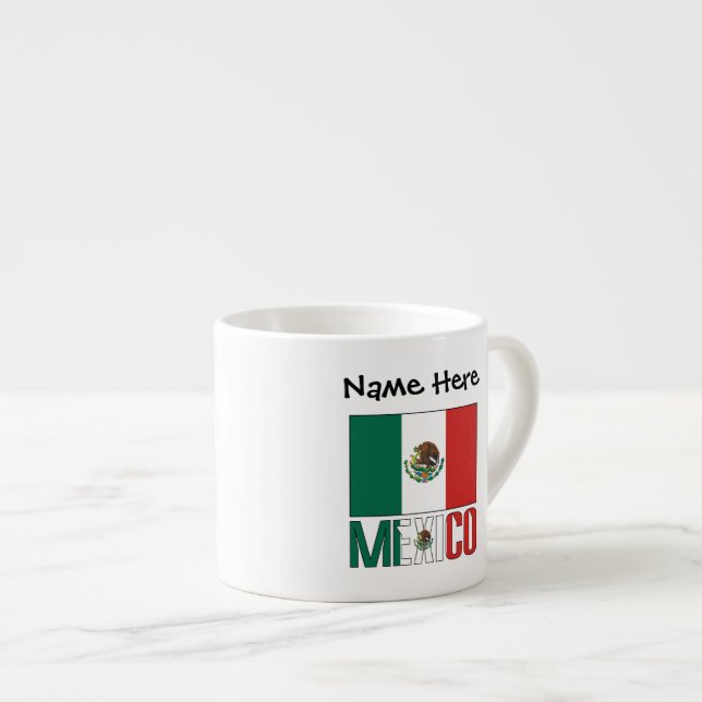 Taza De Espresso Bandera mexicana personalizada (Derecha)