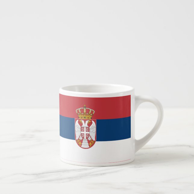 Taza De Espresso Bandera Nacional de Serbia Delight Patriotic (Derecha)