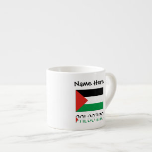 Taza De Espresso Bandera Palestina Palestina Negra Personalización 