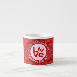 Taza De Espresso Bandera Personalizada de Amor Rojo Canadiense