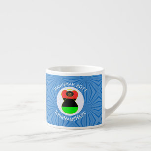 Taza De Espresso Bandera personalizada de Hanukkah del Ángel de la 