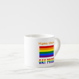 Taza De Espresso Bandera personalizada de orgullo gay arcoíris LGBT