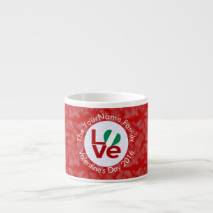 Taza De Espresso Bandera Personalizada Nigeria Rojo AMOR