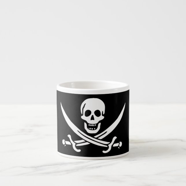 Taza De Espresso Bandera pirata de Jolly Roger (Frente)