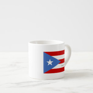 Taza De Espresso Bandera puertorriqueña tradicional