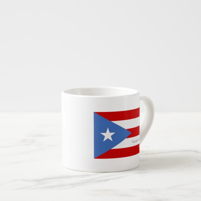 Taza De Espresso Bandera puertorriqueña tradicional (Derecha)