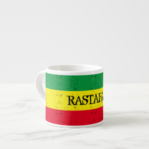 Taza De Espresso Bandera rastafari café espresso personalizado