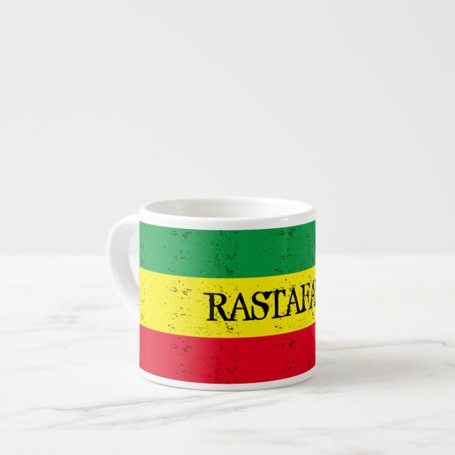 Taza De Espresso Bandera rastafari café espresso personalizado (Izquierda)