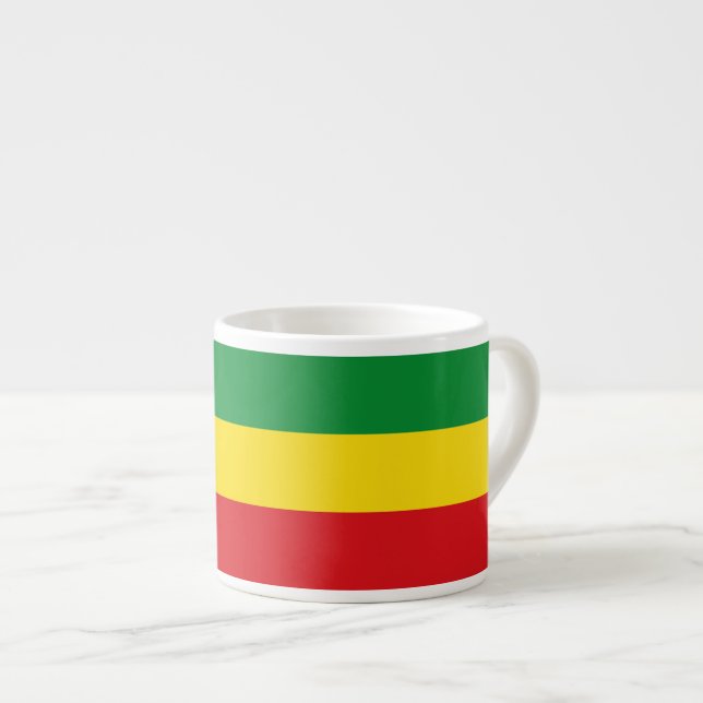 Taza De Espresso Bandera rastafariana rasta etíope (Derecha)