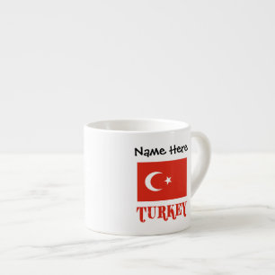 Taza De Espresso Bandera turca y Turquía personalizados 