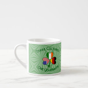 Taza De Espresso Banderas de Alemania Irlanda EE. UU. Trébol Person