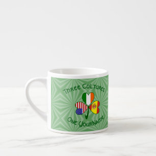 Taza De Espresso Banderas de Irlanda España EE. UU. Trébol