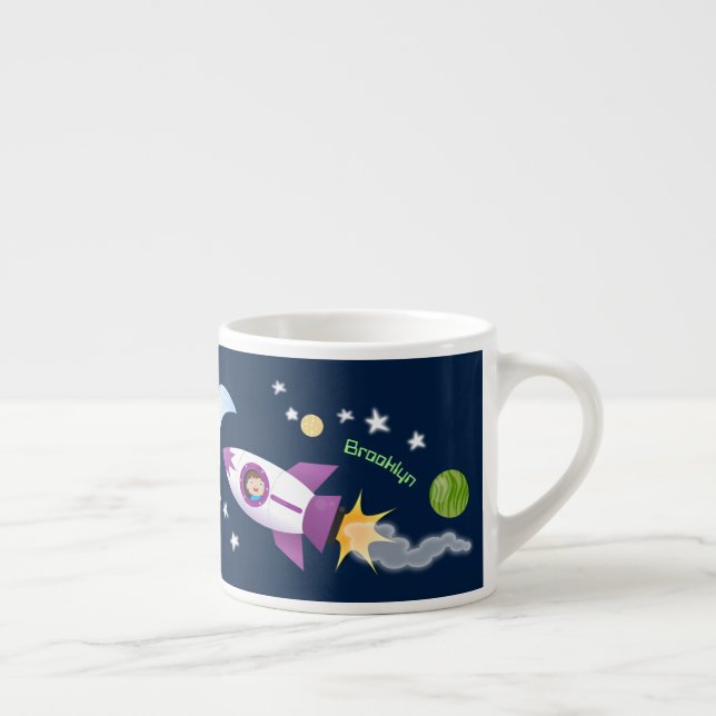 Taza De Espresso Barco de cohetes en ilustracion de personalizado e (Derecha)