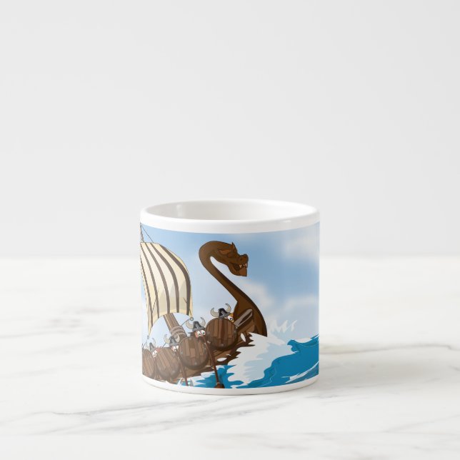 Taza De Espresso Barco Vikingo (Frente)
