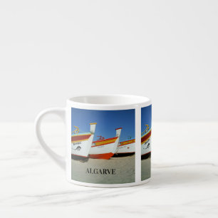Taza De Espresso Barcos de pesca en la foto de playa del Algarve
