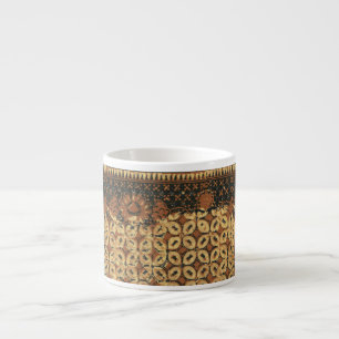 Taza De Espresso Batik Earthy Grano de Café Elegante Rústico Áspero