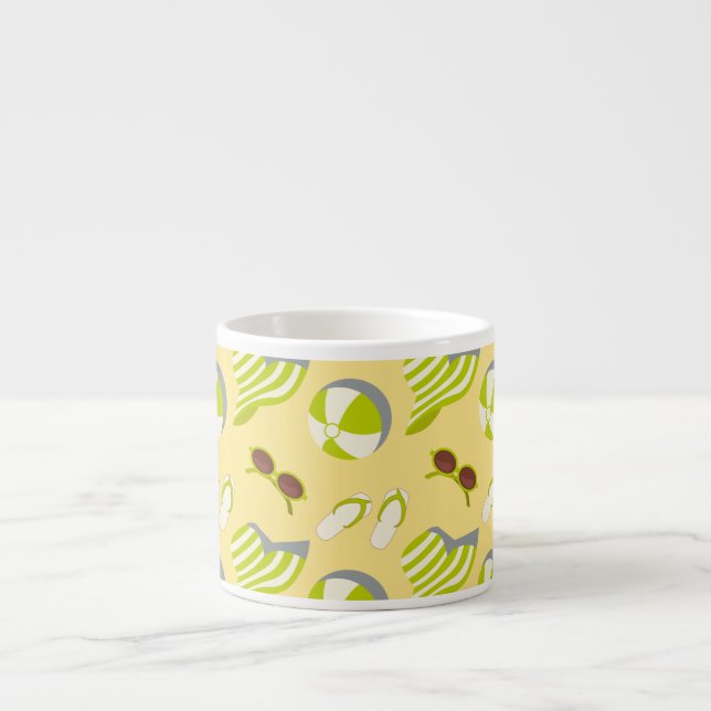 Taza De Espresso Beach vacay pattern with sunglasses and sun hat  (Frente)