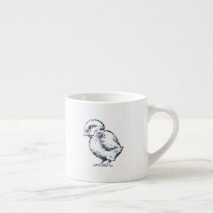 Taza De Espresso Bebé de pollo azul de la Marina Mug