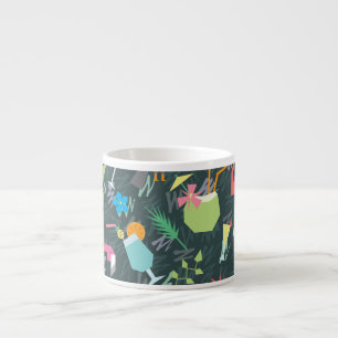 Taza De Espresso Bebidas De Aves Tropicales: Vibrantes Sin Mar.