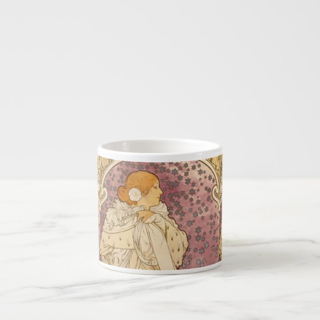 Taza De Espresso Belleza de mujer mucha Art Nouveau (Frente)