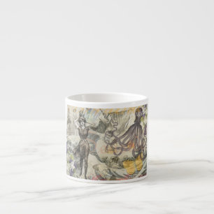 Taza De Espresso Belleza victoriana de baño Kraken surrealismo vint