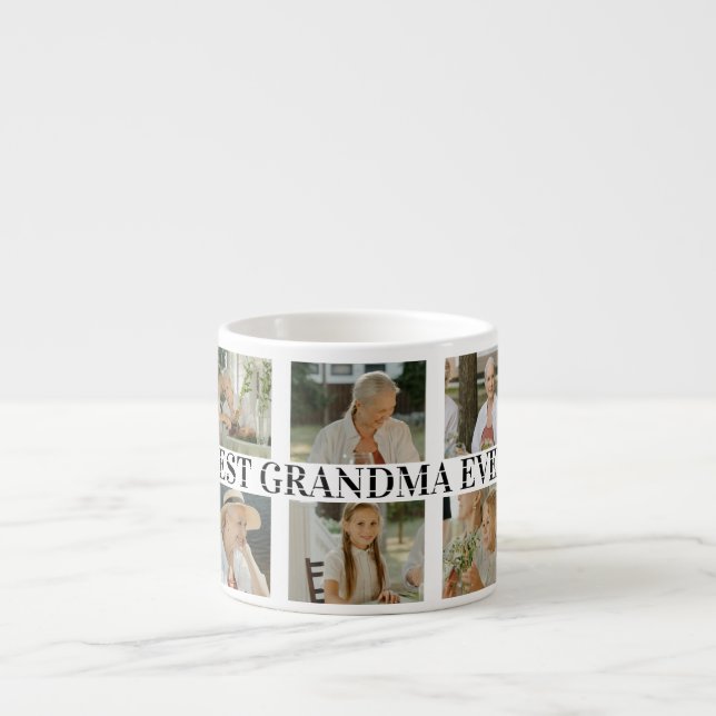 Taza De Espresso Best Grandma Ever Photo Collage – Gift with Hearts (Frente)