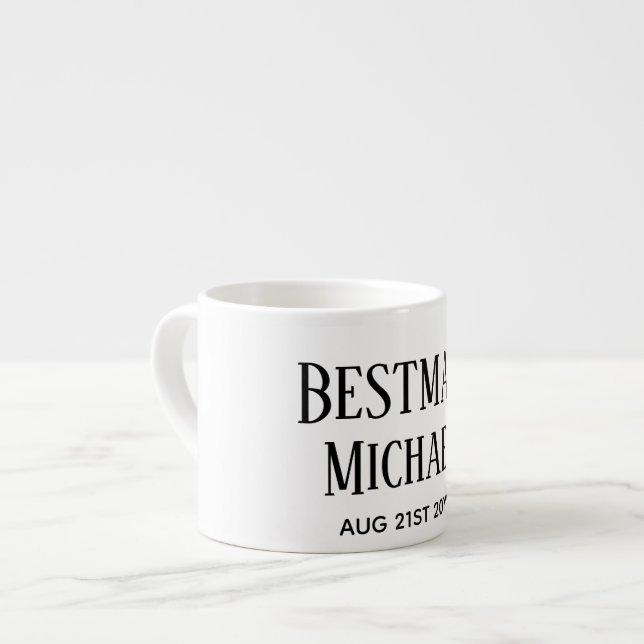 Taza De Espresso Bestman Groomsman GIFTS Classic Black (Izquierda)
