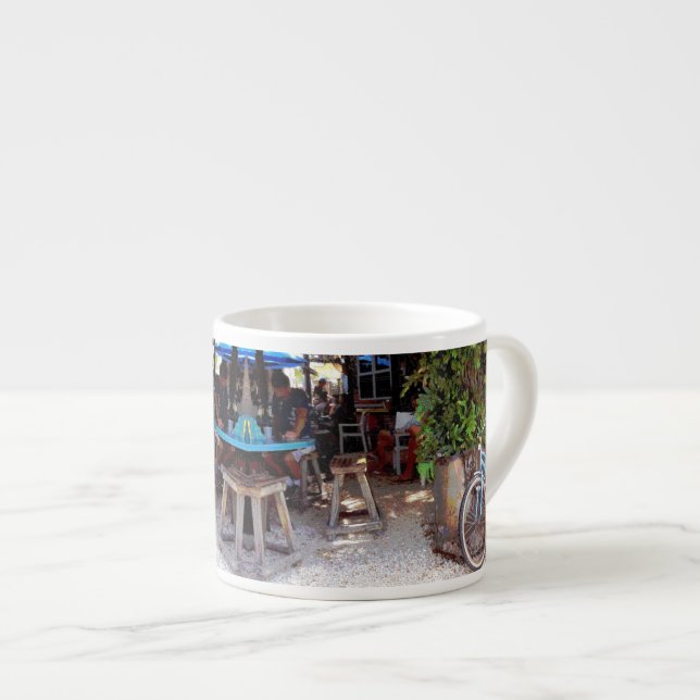 Taza De Espresso Bicicleta azul (Derecha)