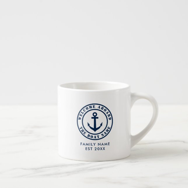 Taza De Espresso bienvenida personalizado a bordo del ancla náutica (Derecha)