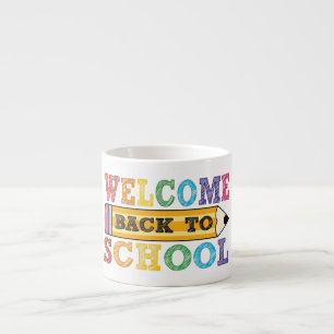 Taza De Espresso Bienvenido de nuevo a la escuela – Ilustración de