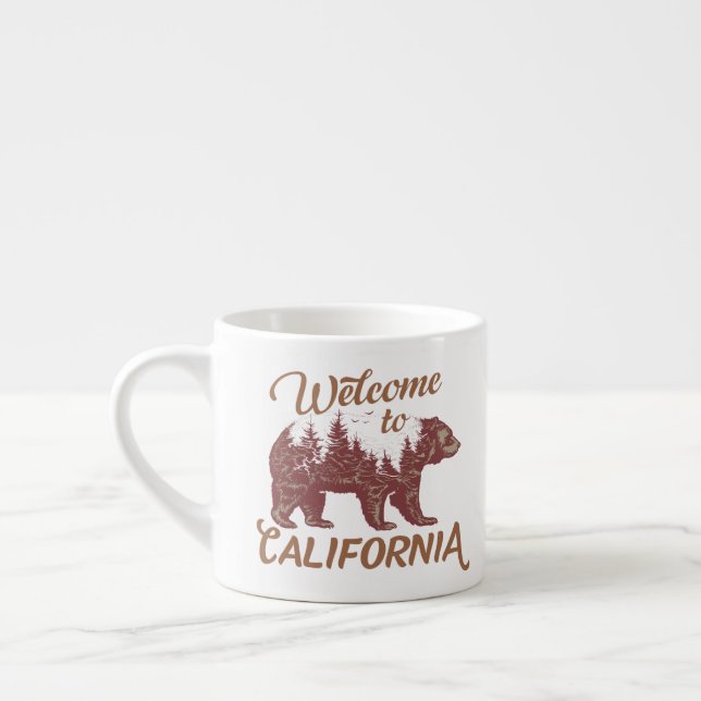 Taza De Espresso Bienvenidos a California Bear Forest (Izquierda)