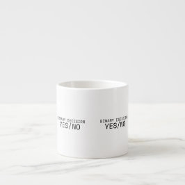 Taza De Espresso Binary Decision Yes No Minimalist Typewriter 
